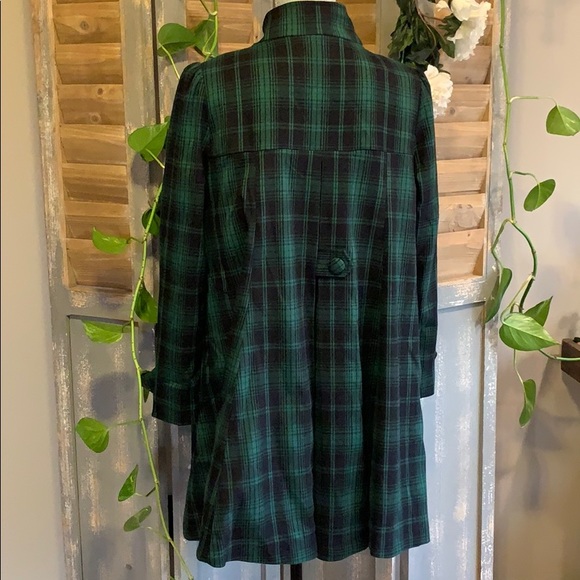 Chicwish green plaid swing jacket with large bow - Picture 9 of 15